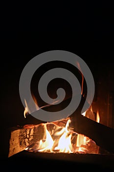 Fire in a Closeup - Bonfire, Fireplace, etc.