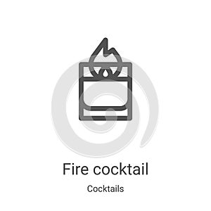 fire cocktail icon vector from cocktails collection. Thin line fire cocktail outline icon vector illustration. Linear symbol for