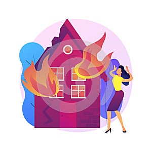 Fire consequences abstract concept vector illustration