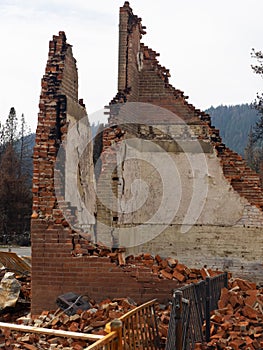 Fire damaged historic building