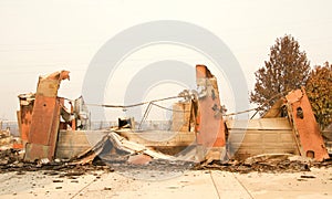 Fire damaged home in Redding, California