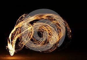 Fire Dancer in the dark