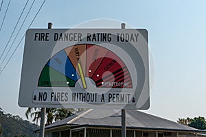 Fire danger rating sign in australia