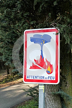 Fire danger road sign