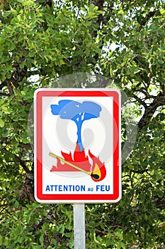 Fire danger road sign