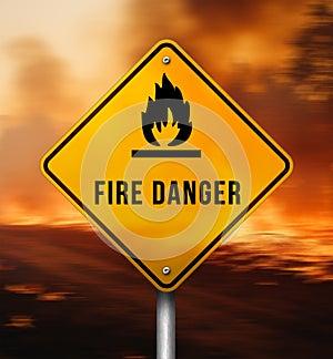 Fire Danger road sign message