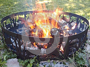 Fire in Decorative Fire ring
