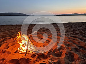 Fire on Deer Lake Beach