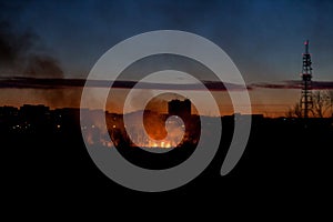 Fire in Delta Vacaresti, Bucharest, Romania, 2020-02-24