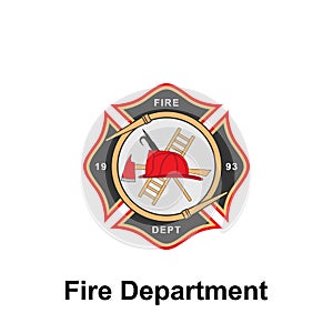 Fire Department, 1993 icon. Element of color fire department sign icon. Premium quality graphic design icon. Signs and symbols