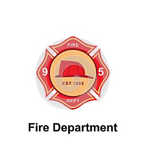 Fire Department, 95 icon. Element of color fire department sign icon. Premium quality graphic design icon. Signs and symbols