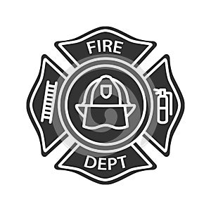 Fire department badge glyph icon