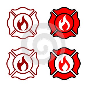 Fire Department Badge Logo Template Illustration Design. Vector EPS 10