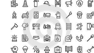 Fire department collection icons High-Quality Vector Icons Collection with Editable Stroke. Ideal for Professional and photo