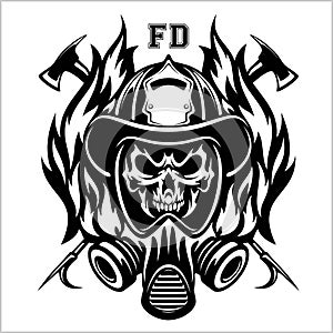 Fire department emblem - badge, logo on white background - vector illustration. photo