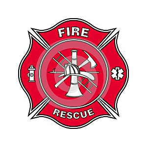 Fire Department Emblem St Florian Maltese Cross