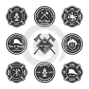 Fire department emblems black