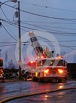 Fire Department Fighting a Fire