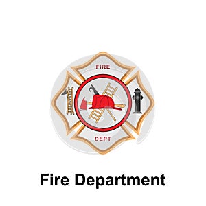 Fire Department icon. Element of color fire department sign icon. Premium quality graphic design icon. Signs and symbols