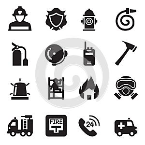 Fire Department icons Vector Illustration