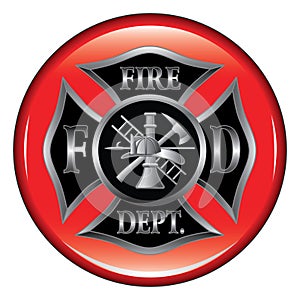 Fire Department Maltese Cross Button photo