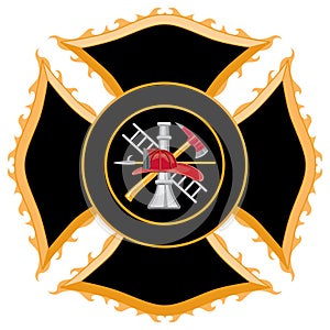 Fire Department Maltese Cross Symbol