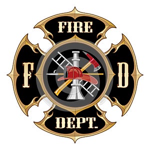 Fire Department Maltese Cross Vintage