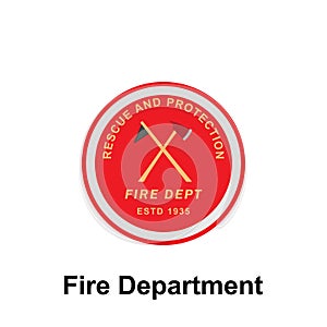 Fire Department, Rescue & Protection icon. Element of color fire department sign icon. Premium quality graphic design icon. Signs