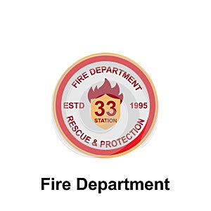 Fire Department, Rescue & Protection icon. Element of color fire department sign icon. Premium quality graphic design icon. Signs