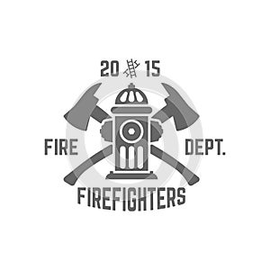 Fire department vector emblem with fire hydrant