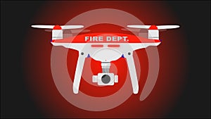Fire dept. photo and video drone icon. Vector illustration.