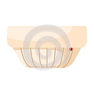 Fire detecting sensor icon isolated on white background. Smoke sensor in flat style