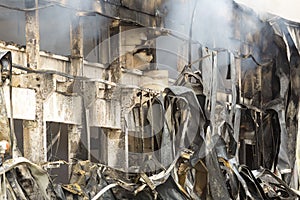 Large fire disaster in a warehouse