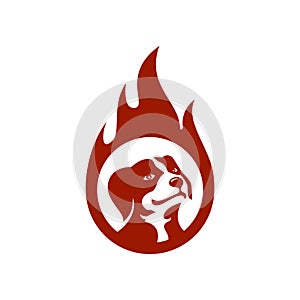 Fire dog concept logo icon