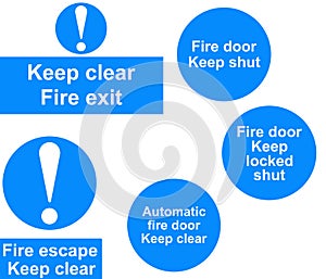 Fire door signs collage