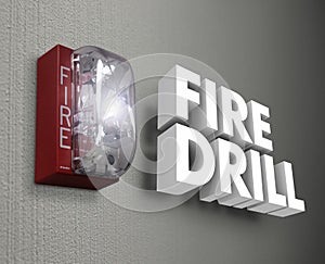 Fire Drill Alarm Emergency 3d Words photo
