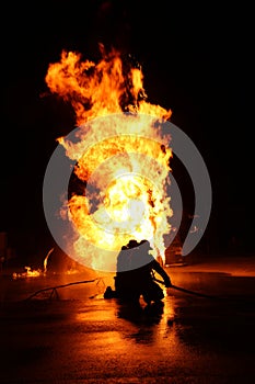 Fire drill with big fire