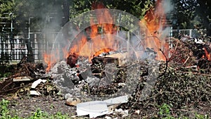 Fire at the dump in, Illegal burning of waste in violation of environmental norms