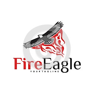 Fire eagle logo design template