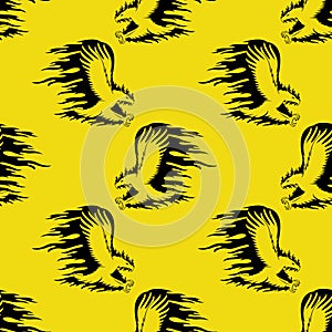 Fire eagle on a yellow background.