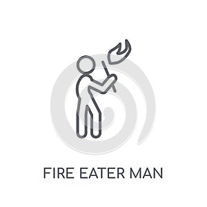 Fire eater man linear icon. Modern outline Fire eater man logo c