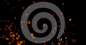 fire embers, fire particles use black background