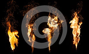 Fire and embers made from torch and cinnamon
