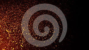 Fire embers particles texture overlays . Burn effect on isolated black background. Design texture