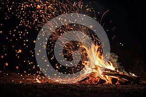 Fire embers and sparks