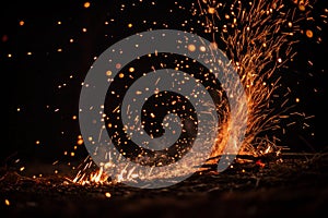 Fire embers and sparks