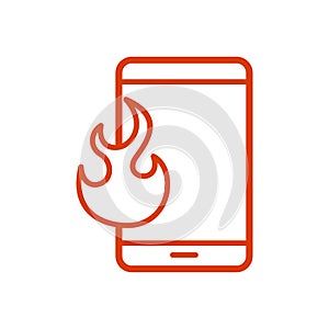 Fire emergency calling linear icon. Thin line illustration