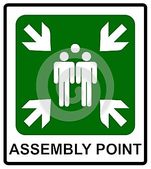 Fire emergency icons. Vector illustration. Fire assembly point. photo