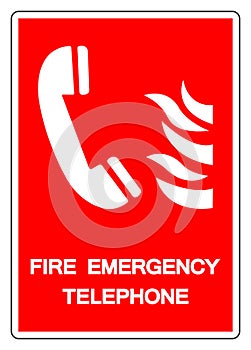 Fire Emergency Telephone Symbol Sign, Vector Illustration, Isolate On White Background Label. EPS10