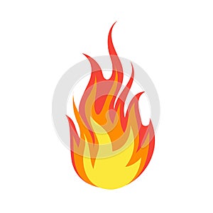 Fire emoji. Simple light creative dangerous energy flame burns fired symbol isolated vector illustration